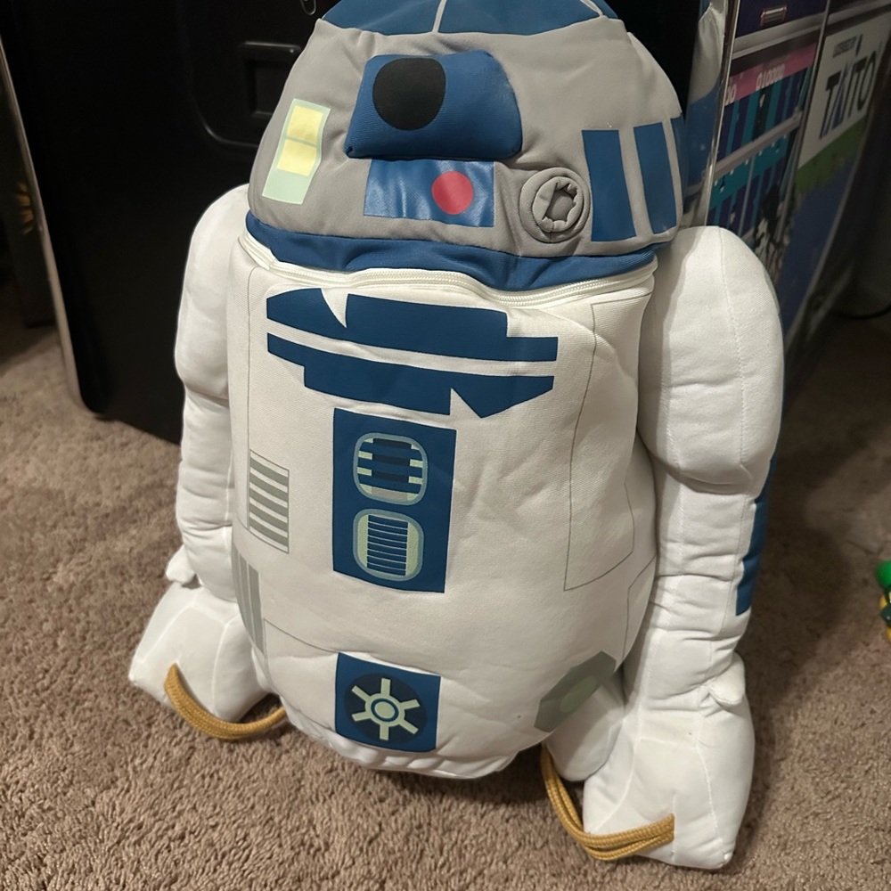 R2-D2 Plush Robot Backpack - White & Blue